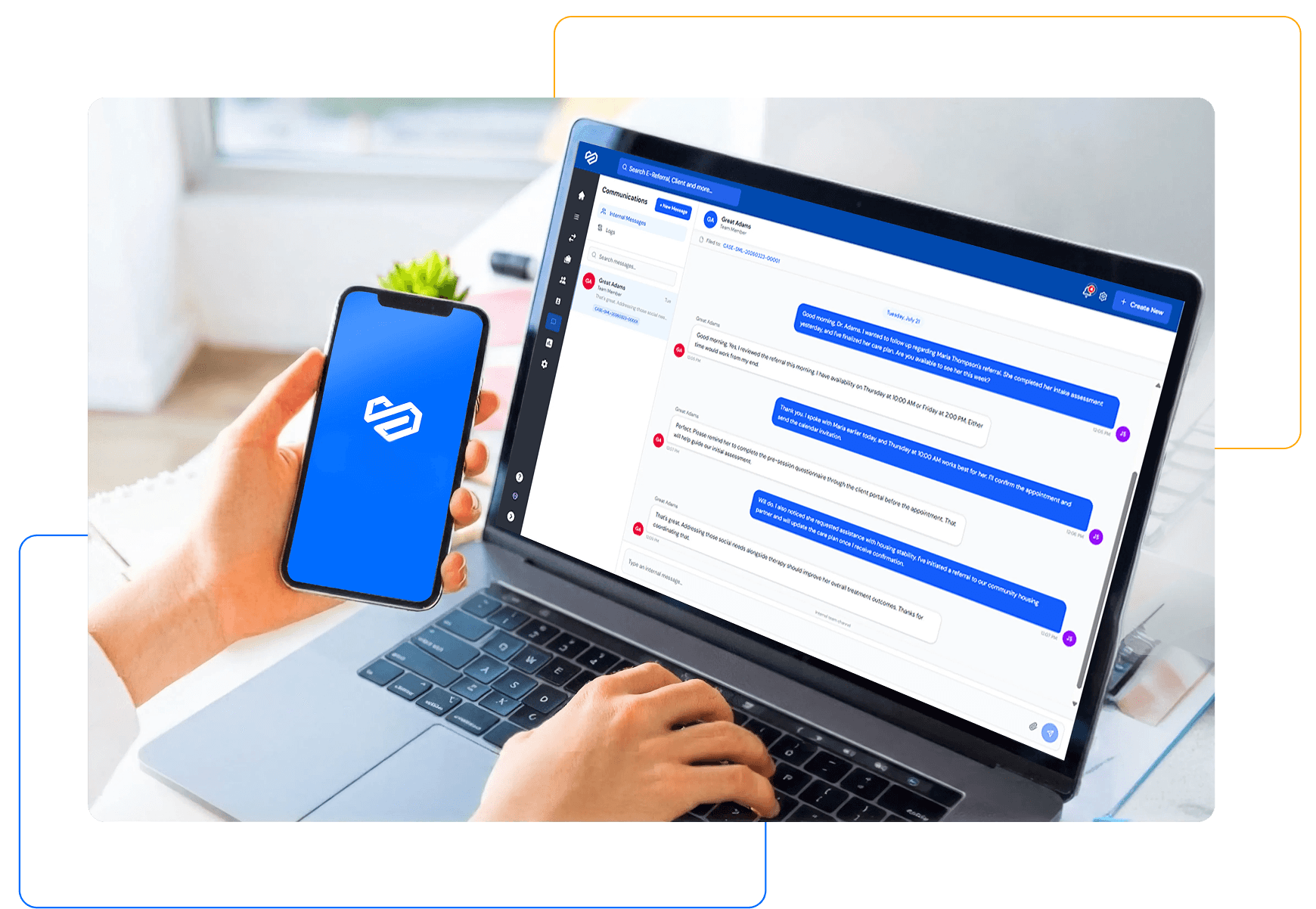 Swiftacare platform on laptop and mobile